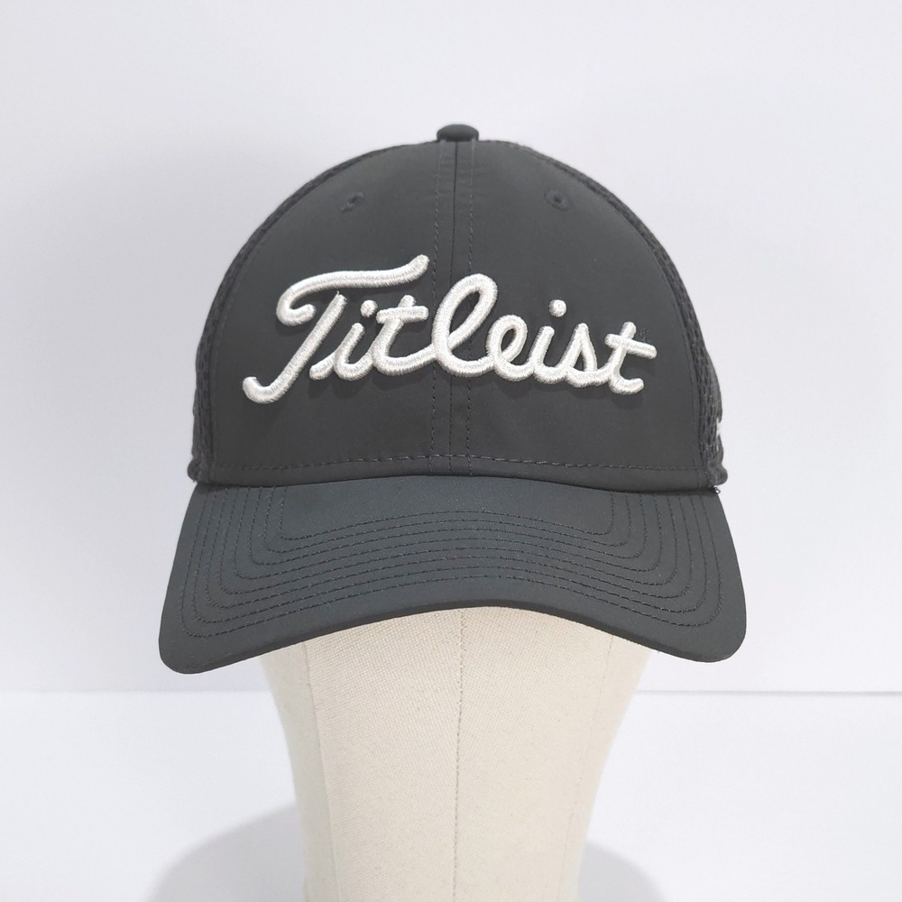 Titleist New Era Pro V1‎ FootJoy Golf Hat M/L Gray Mesh Stretch Fit Structured